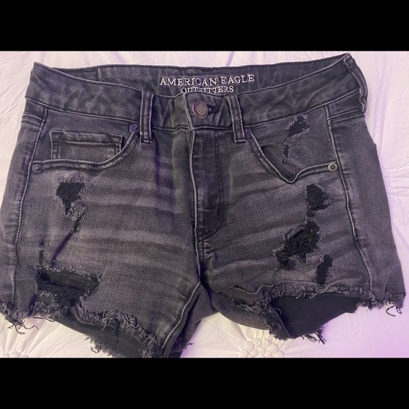 Black American Eagle Denim Shorts - Picture 1 of 3